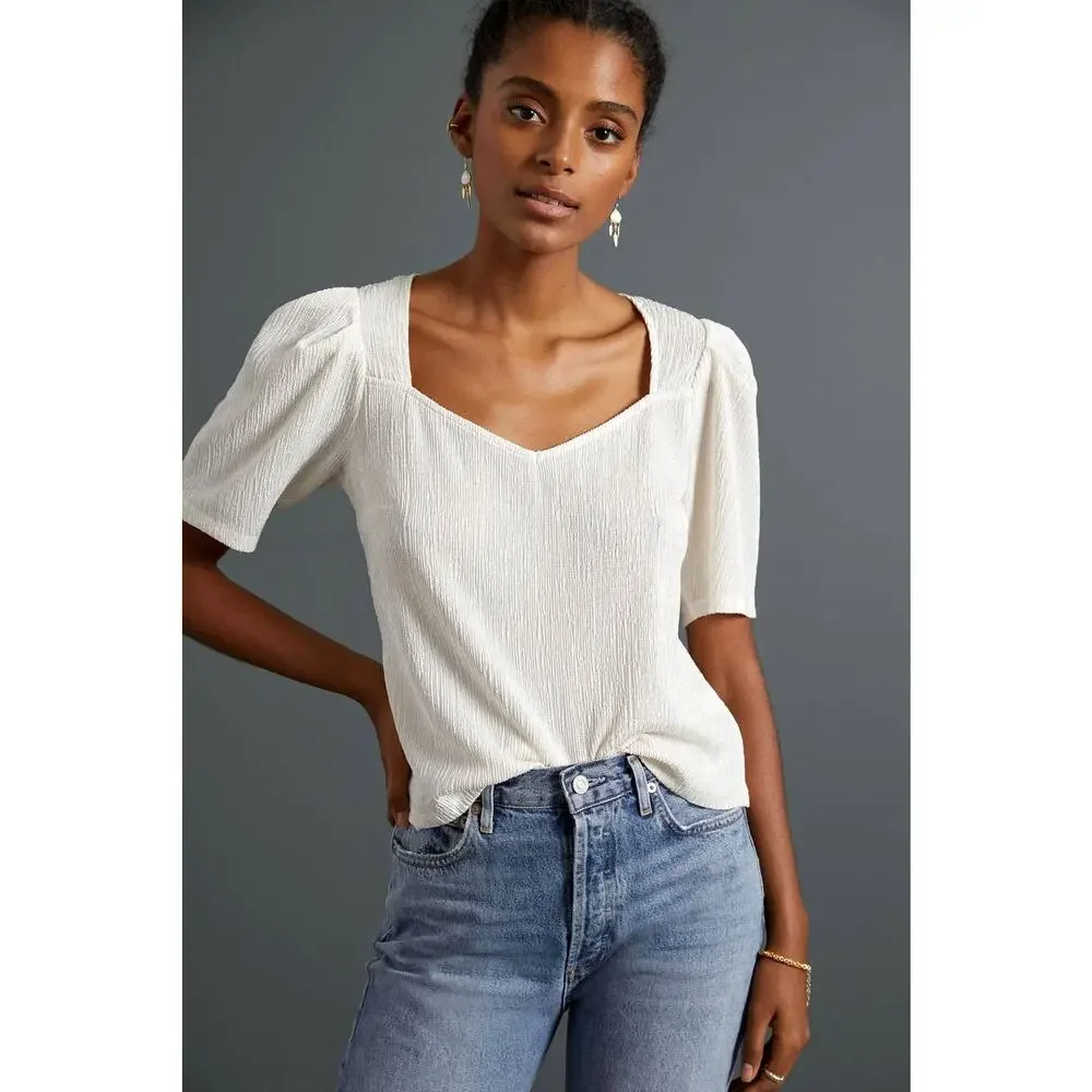 Sunday in Brooklyn Bow-Back Puff-Sleeved Top - New Size 3X